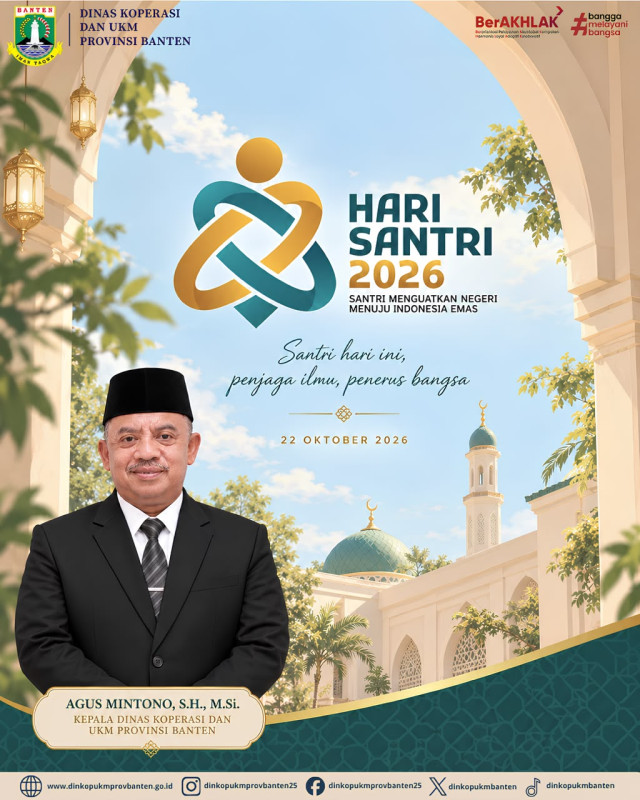 Dinas Koperasi dan UKM Provinsi Banten Sampaikan Ucapan Selamat Hari Santri Nasional 2026
